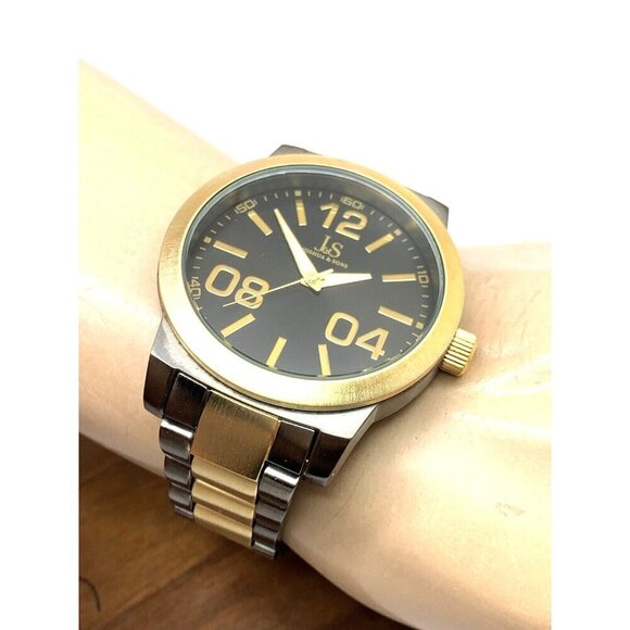 Joshua & Sons Men's Watch JS82TTG Quartz Gray Gold Stainless Steel 48mm - Picture 6 of 15